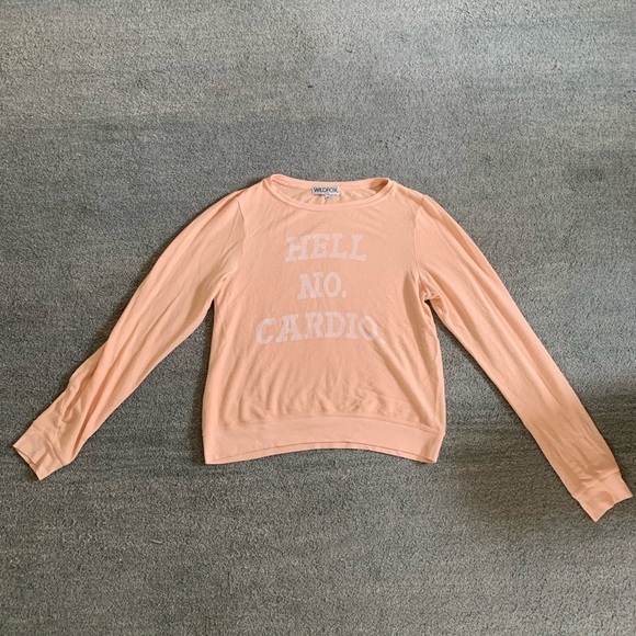 BARELY WORN Wildfox “Hell No Cardio” sweatshirt - Picture 2 of 5